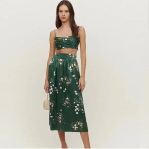 Reformation Carrie Two Piece Silk Set SIZE 0